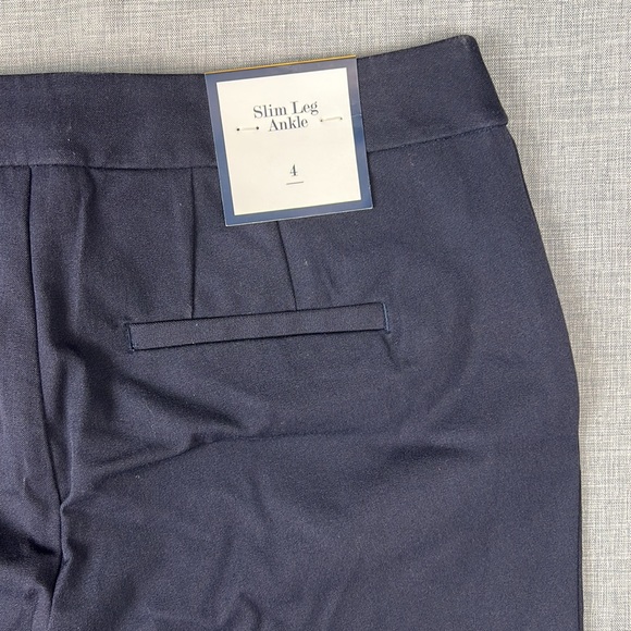 Charter Club Navy Slim Leg Button Detail Pants Sizes 4 & 10 - Picture 6 of 6